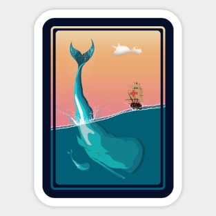 Blue Whale sea life Sticker